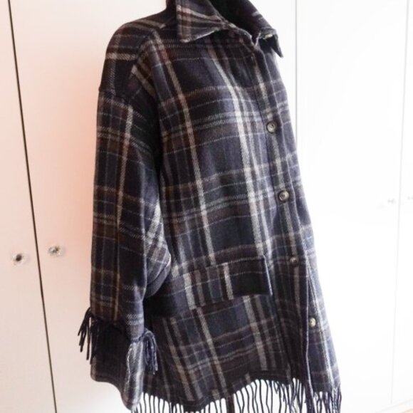 Wool Blend Fringed Shirt Jacket - Picture 10 of 13
